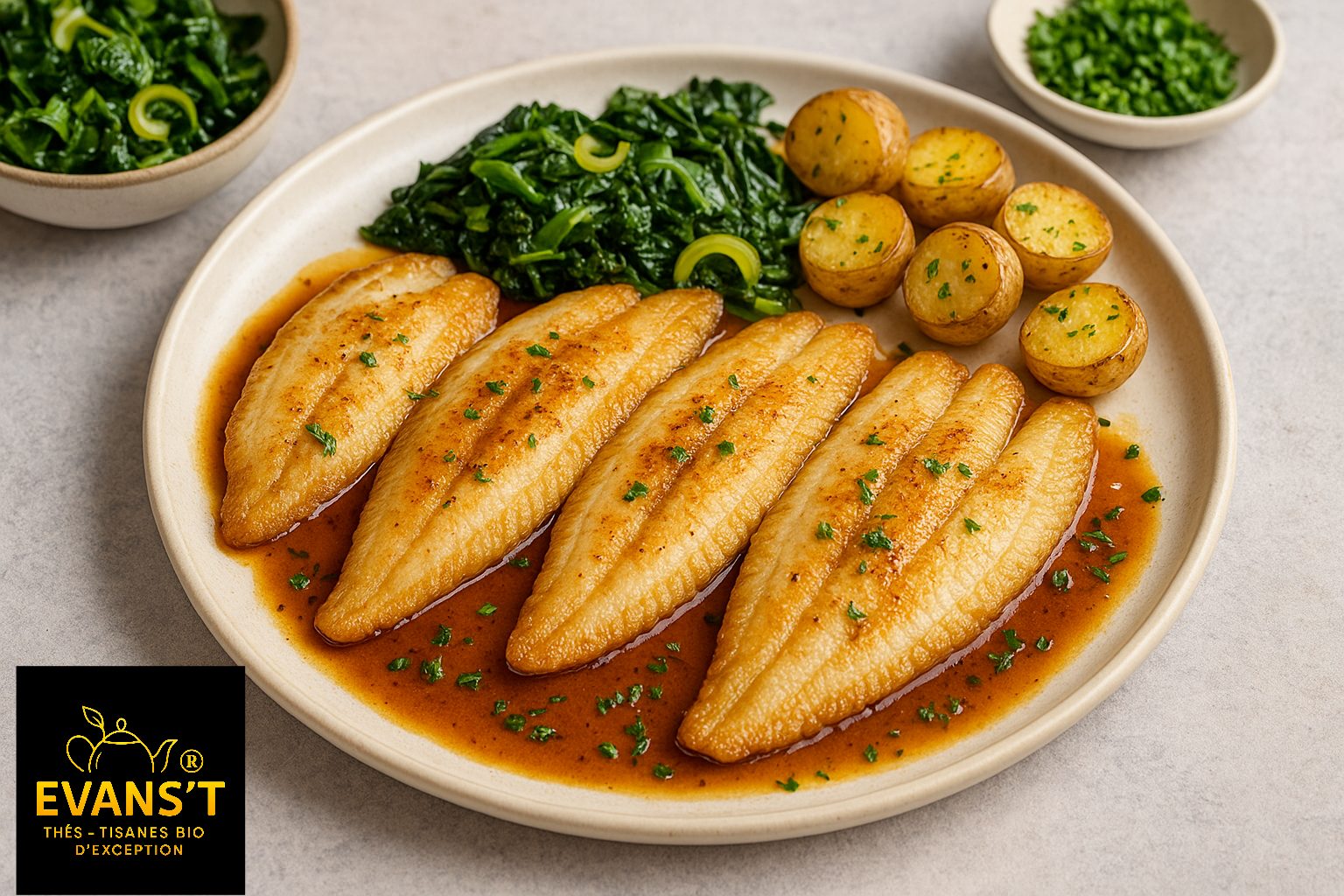 Filets de sole poêlés, réduction au rooibos Rêve de Lune